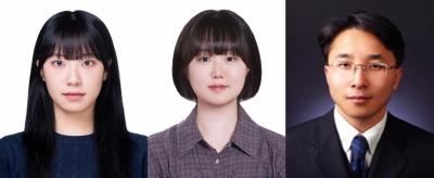 좌측부터) 윤승민, 이은우 학생 / 박철환 교수