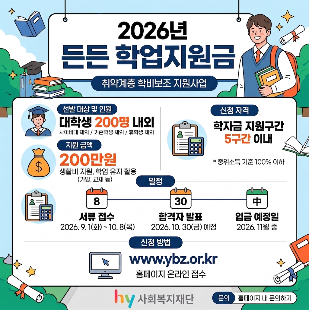 2026년_든든학업지원금 포스터